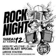 White Illustrative Rock Night Instagram Post template