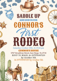 Hvid Rodeo Invitation A4 Template