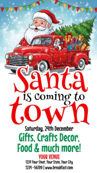 White Illustrative Santa Arrival Instagram Story template