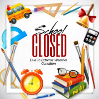 White School Closure Announcement Wpis na Instagrama Template