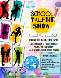 Белый School Talent Show Løbeseddel Template