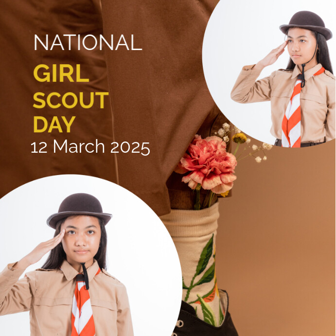White Illustrative Scout Spirit  Instagram Post template