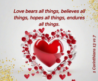 Putih Love and Faith Rettangolo grande Template