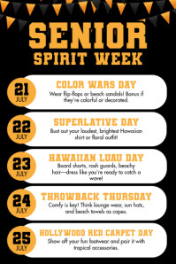 White Illustrative Seniors Spirit Week Poster Plakkaat template
