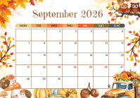 Wit September 2026 Calendar A4 Template