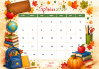 Hvid September 2030 Calendar A4 Template