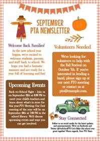 White Illustrative September Pto Newsletter A4 template