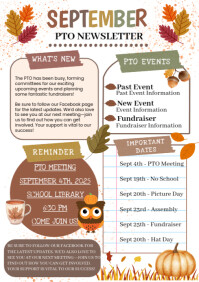 White Illustrative September Pto Newsletter  A4 template