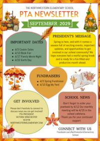 Bianco School PTA Newsletter A6 Template