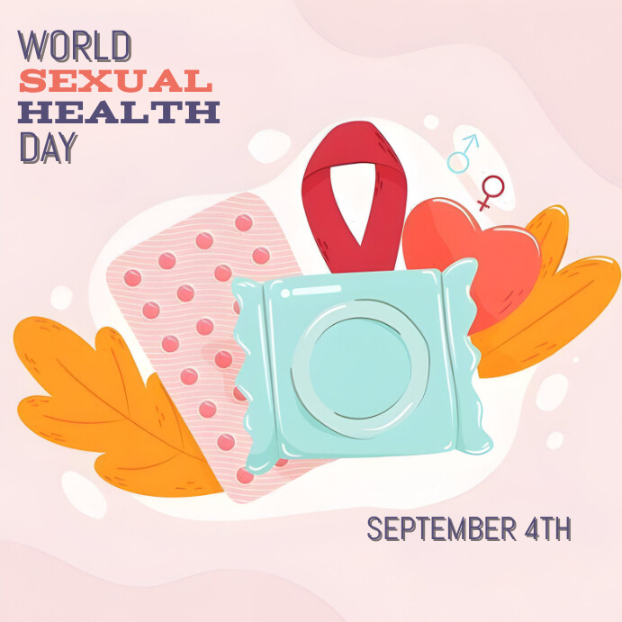 White Illustrative Sexual Health Day Design Template | PosterMyWall
