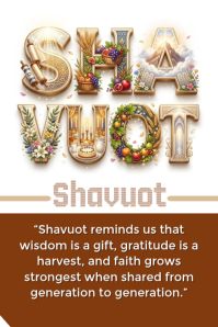 白色 Shavuot Celebration Pinterest-grafik Template