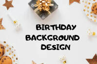 White Illustrative Simple Birthday Background Design  Poster 海报 template