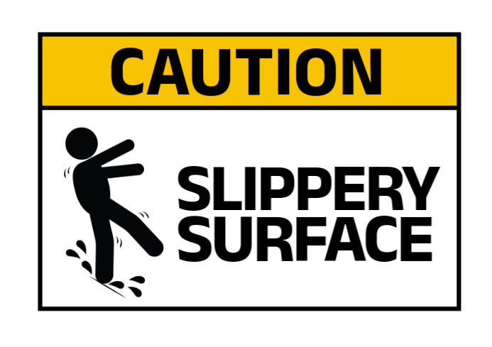 White Illustrative Slippery Surface A4 Template | PosterMyWall
