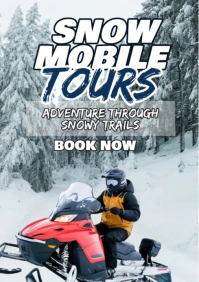 White Illustrative Snow Mobile Tours A4 template