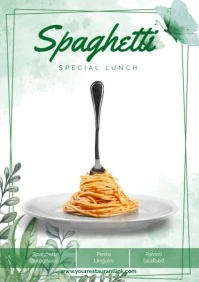 White Illustrative Spaghetti A2 template