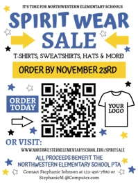 White Illustrative Spirit Wear Sale A4 template