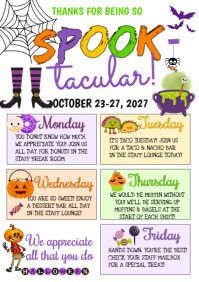 白色 Halloween Staff Appreciation Week A4 Template