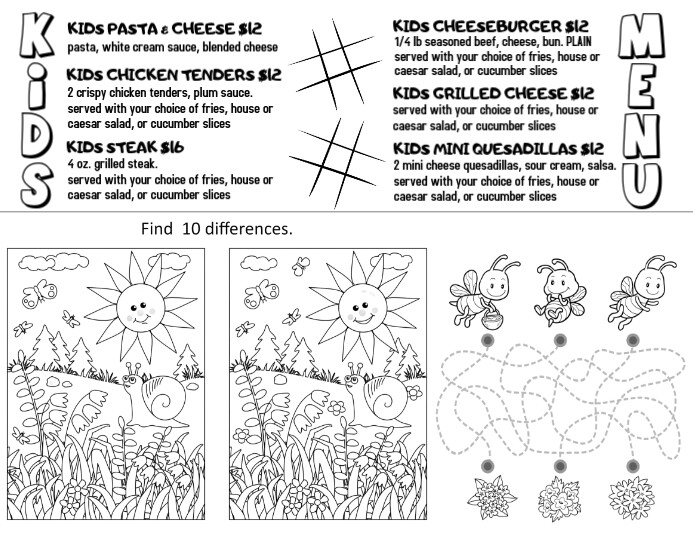 Copy of White Illustrative Spring Kids Menu Activity Flyer (us Letter ...