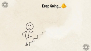 White Illustrative Stickman Motivation – When Life Gets Tough Animation Digital Display (16:9) template