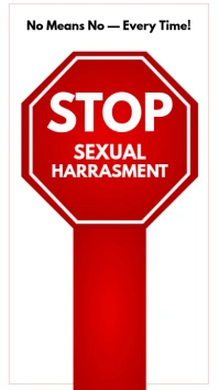 White Illustrative Stop Sexual Harrasment Digital Display (9:16) template