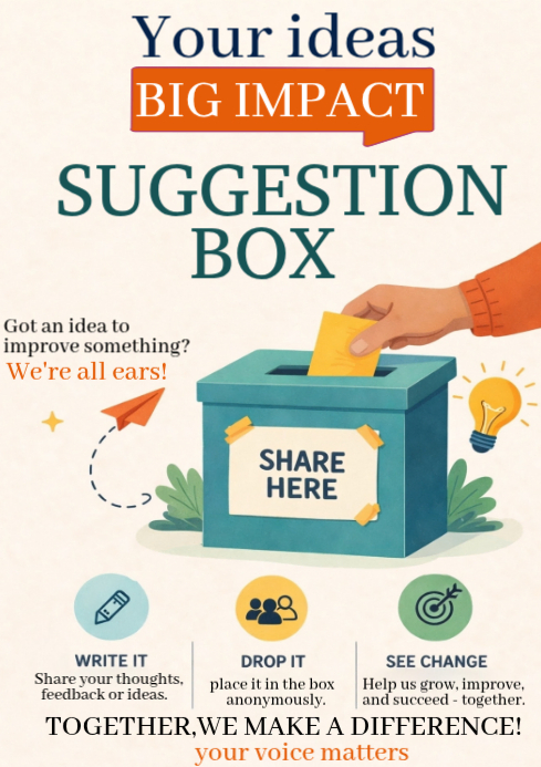 Copy of White Illustrative Suggestion Box A4 | PosterMyWall