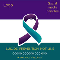 White Illustrative Suicide Prevention Day Logo Logotipo template