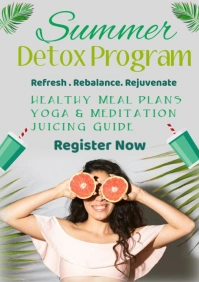 White Illustrative Summer Detox Program A2 template