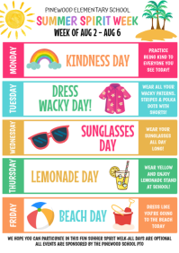 White Illustrative Summer Spirit Week  A4 template