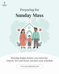 White Sunday Mass Preparation Instagram Portrait Template - Page 1