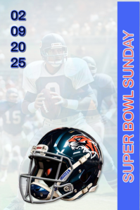 White Illustrative Super Bowl Sunday Pinterest Graphic template