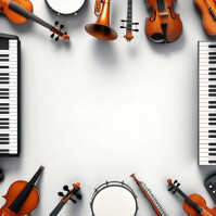 White Illustrative Symphony Frame Instagram Post template