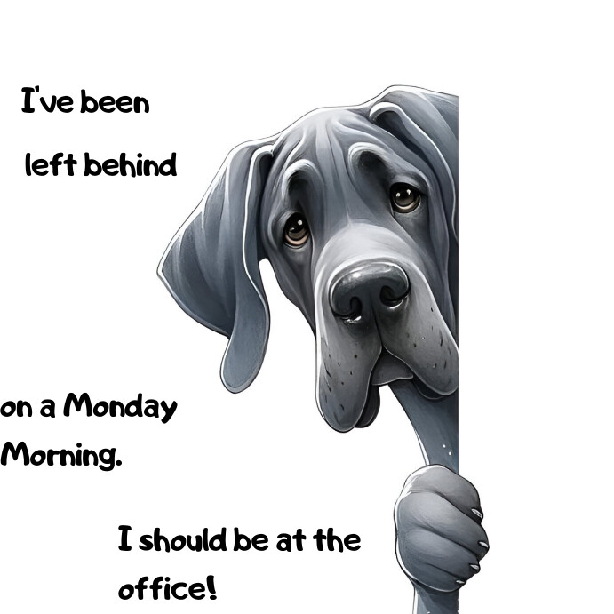 White Illustrative Take Your Dog To Work Day Template | PosterMyWall