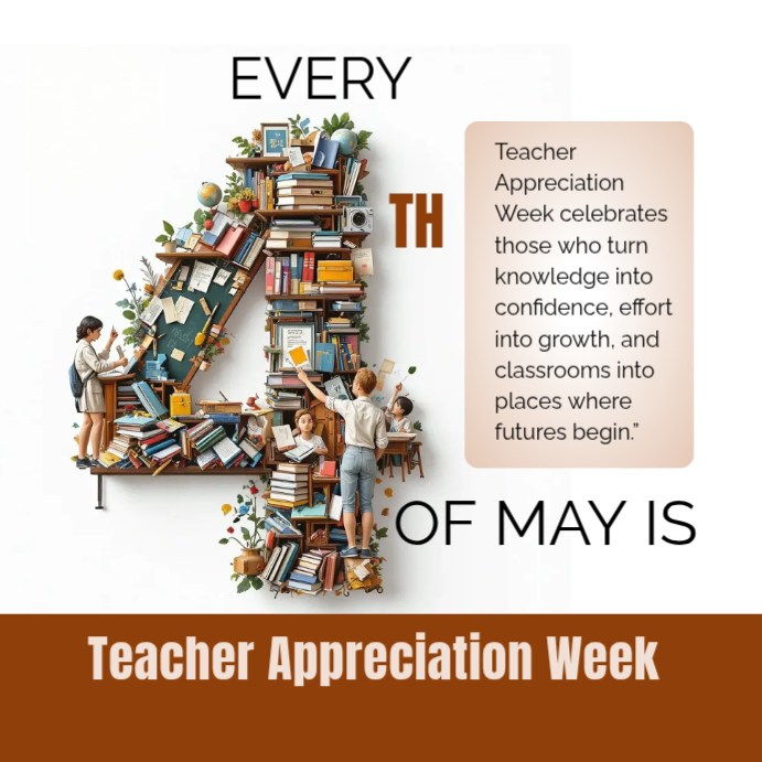 White Illustrative Teacher Appreciation Week Instagram Post Template ...