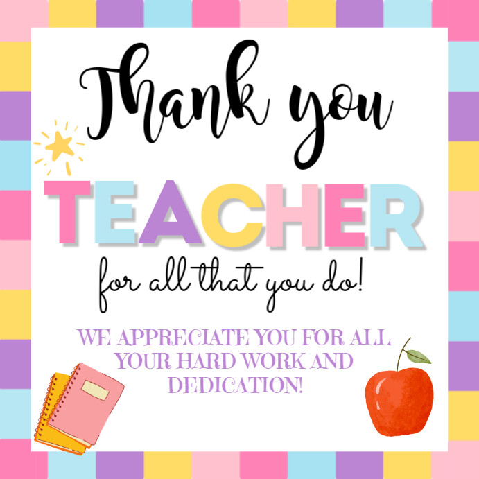 White Illustrative Teacher Appreciation Week Instagram Post Wpis na Instagrama template