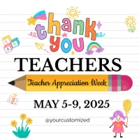 White Illustrative Teacher Appreciation Week Instagram Post template