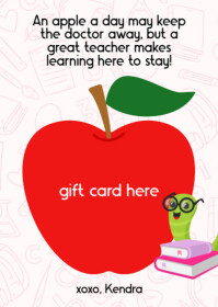 White Teacher Appreciation A6 Template
