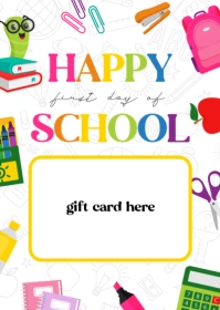 White Illustrative Teacher Gift Card Holder A6 template