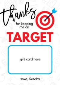 White Illustrative Teacher Gift Card Holder A6 template