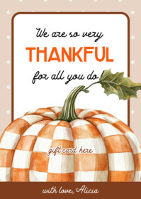 White Illustrative Teacher Thanksgiving Gift A6 template