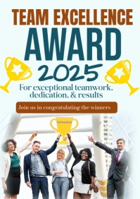 White Illustrative Team Excellence Award A1 template
