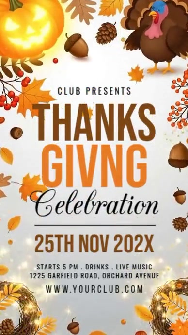 White Illustrative Thanksgiving Celebration Instagram Story template