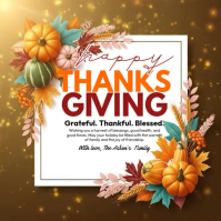 White Illustrative Thanksgiving Day Instagram Post template