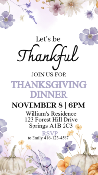 Bianco Thanksgiving Dinner Invitation Digitalt display Template