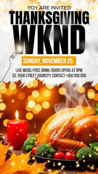 White Illustrative Thanksgiving Instagram Story template