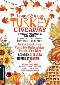 White Thanksgiving Giveaway A4 Template