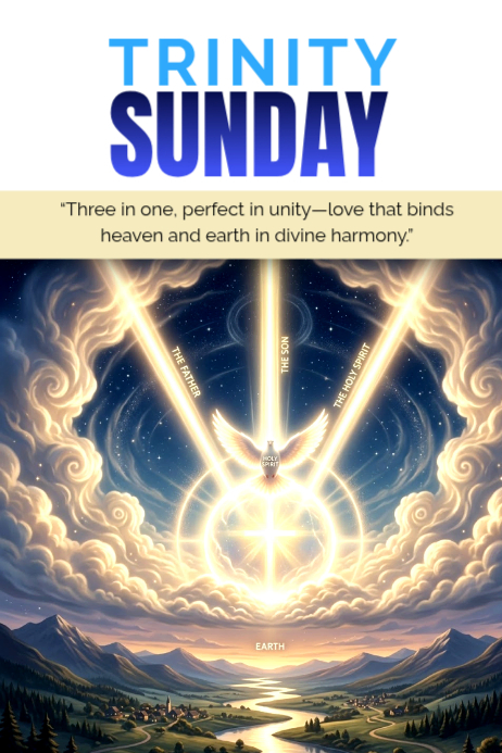 Copy of White Illustrative Trinity Sunday Poster | PosterMyWall