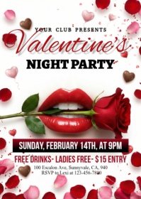 White Illustrative Valentine's Day A6 template