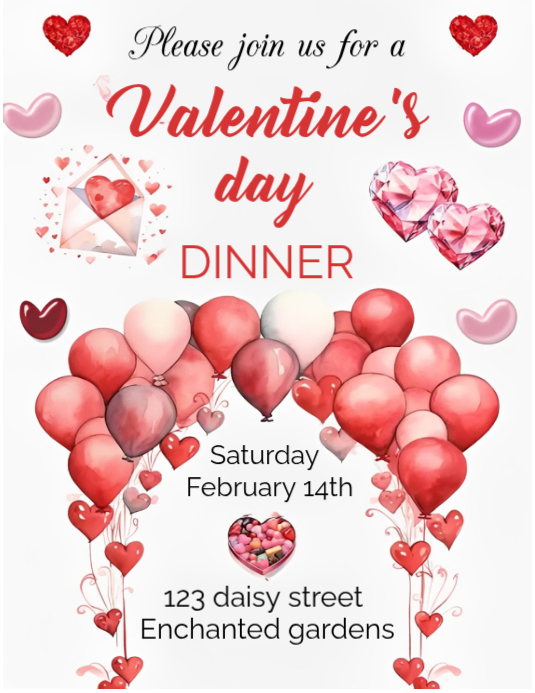 Copy of White Illustrative Valentine's Day Flyer (us Letter) | PosterMyWall