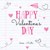 White Illustrative Valentine's Gift Tag Instagram Post Iphosti le-Instagram template