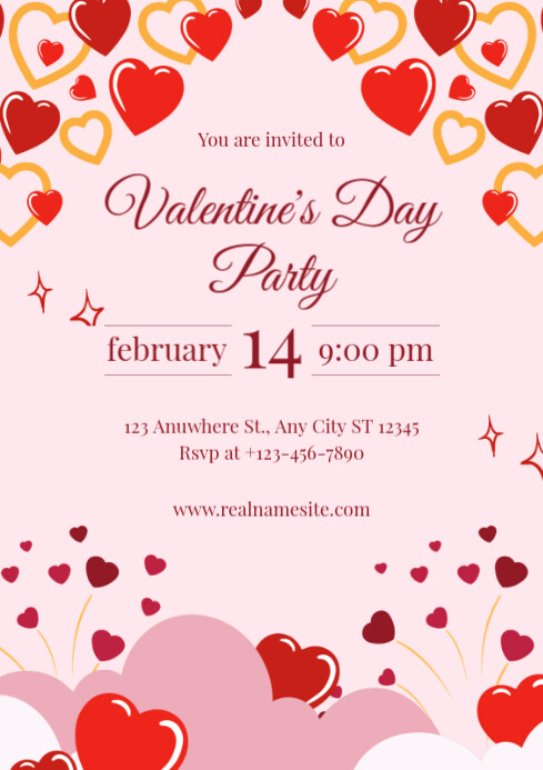 Copy of White Illustrative Valentine's Day Party A4 | PosterMyWall